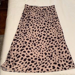 Silk midi skirt